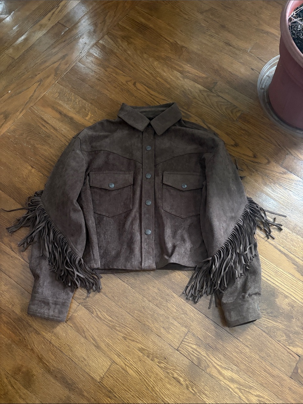 Blank NYC Brown Suede Fringe Jacket - Picture 6 of 10